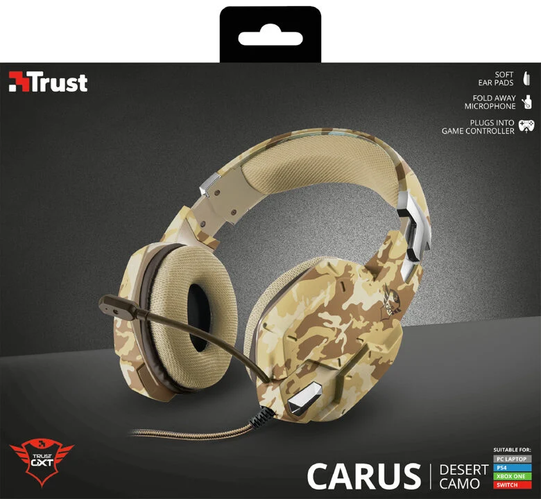 Trust GXT 322D Carus Auricolare Cablato A Padiglione Giocare Mimetico