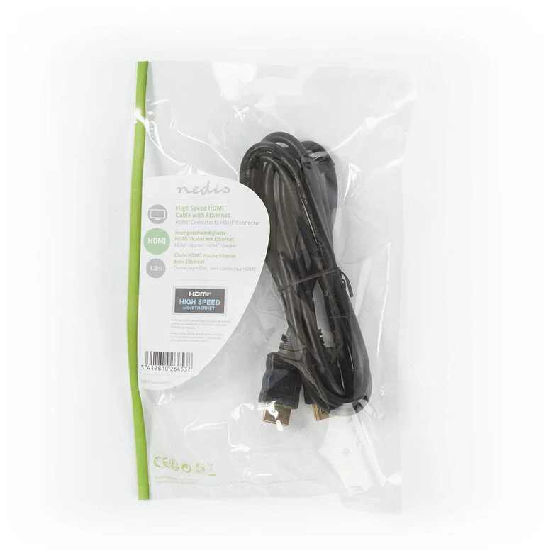 Nedis CVGP34000BK15 cavo e adattatore video 1,5 m HDMI Nero
