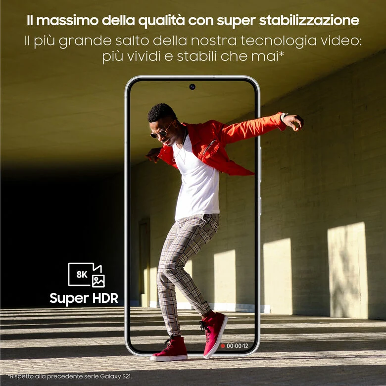 Samsung Galaxy S22 5G Display 6.1'' Dynamic AMOLED 2X, 4 fotocamere, RAM 8 GB, 128 GB, 3.700mAh, Phantom White