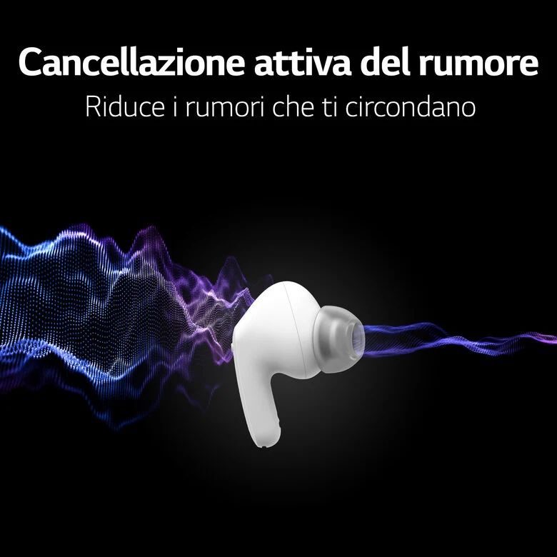 LG TONE Free FP9 - Cuffie True Wireless Bluetooth UVnano (Bianco)