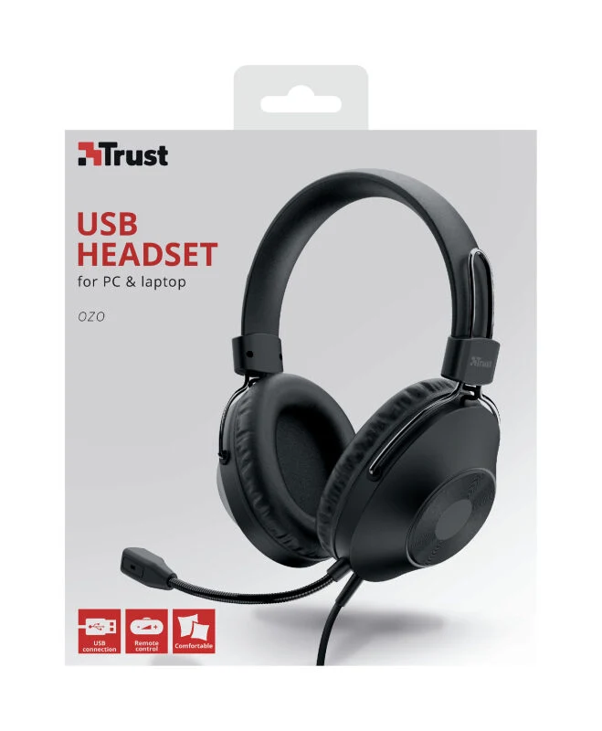 Trust Ozo Auricolare Cablato A Padiglione Musica e Chiamate USB tipo A Nero