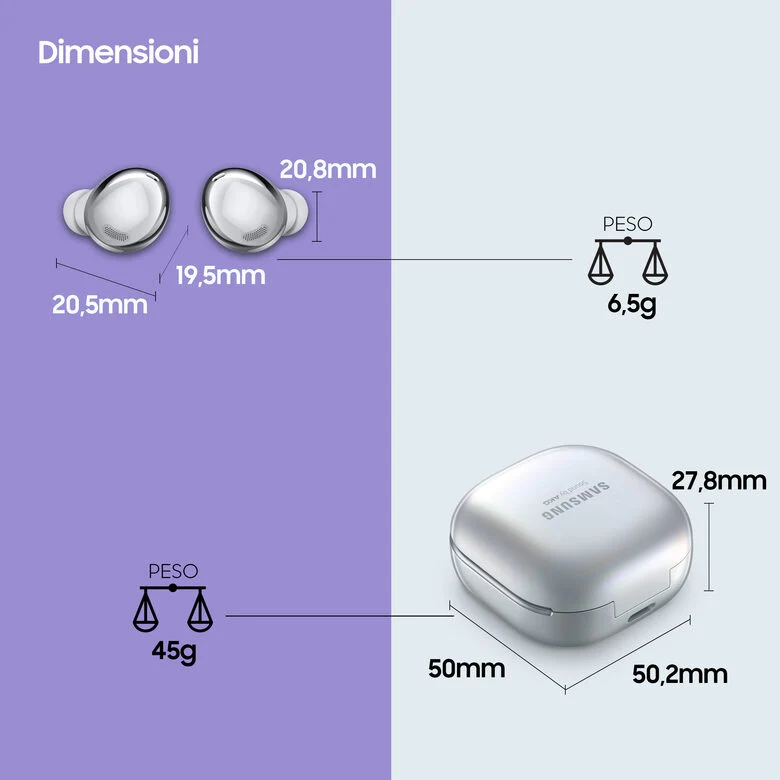 Samsung Cuffie Auricolari Wireless Galaxy Buds Pro Phantom Silver