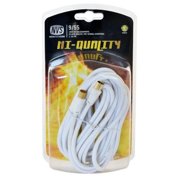 nuovaVideosuono 9/55 cavo coassiale RG-59 5 m F Bianco