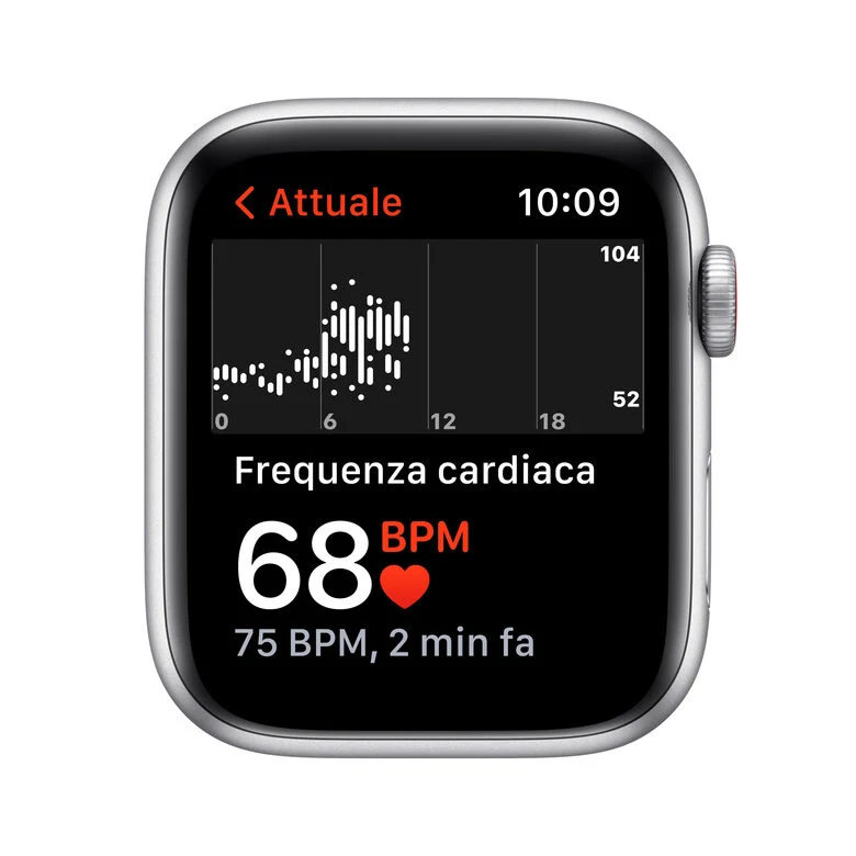 Apple Watch SE GPS + Cellular, 44mm Cassa in Alluminio color Argento con Cinturino Sport Azzurro