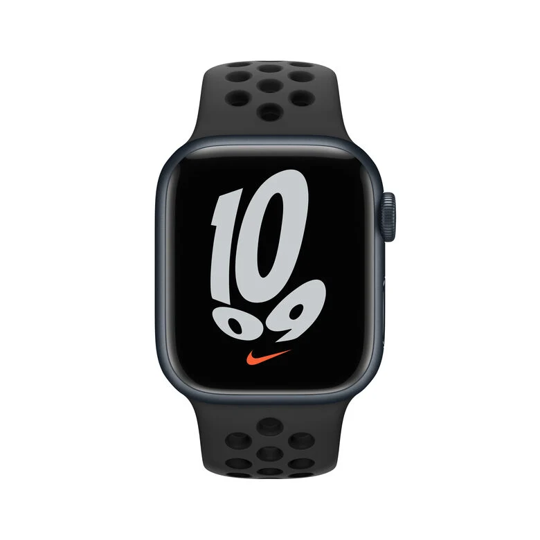 Apple Watch Nike Series 7 GPS, 41mm Cassa in Alluminio Mezzanotte con Cinturino Sport Antracite/Nero