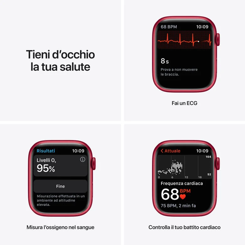 Apple Watch Series 7 GPS + Cellular, 45mm (PRODUCT)RED Cassa in Alluminio con Sport Band (PRODUCT)RED