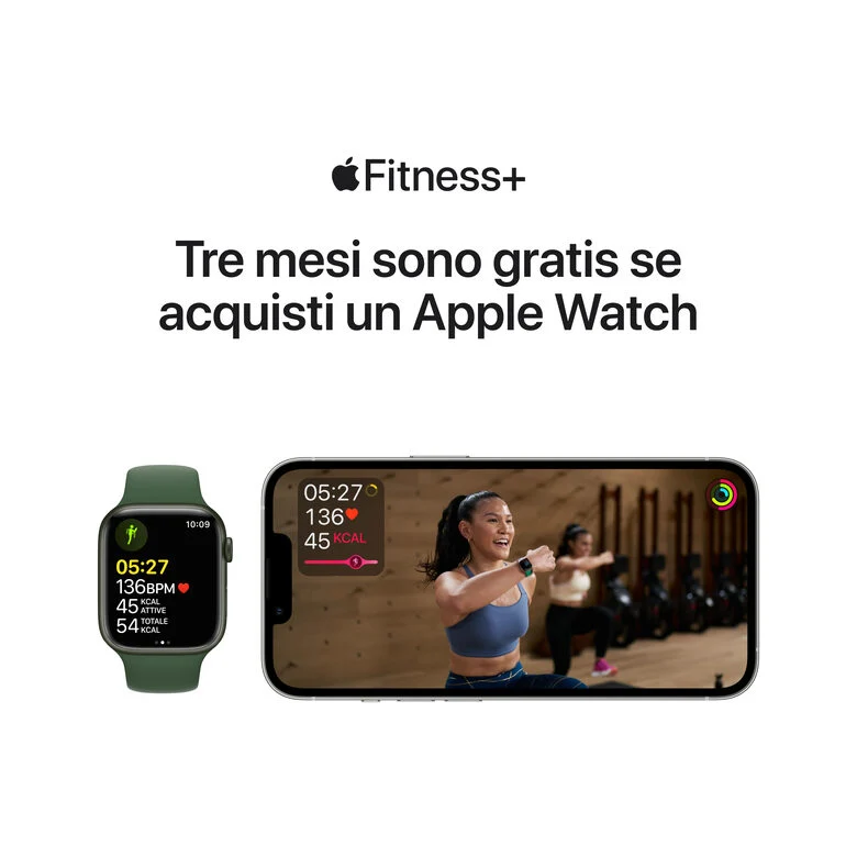 Apple Watch Series 7 GPS + Cellular, 41mm Cassa in Alluminio Blu con Cinturino Sport Azzurro