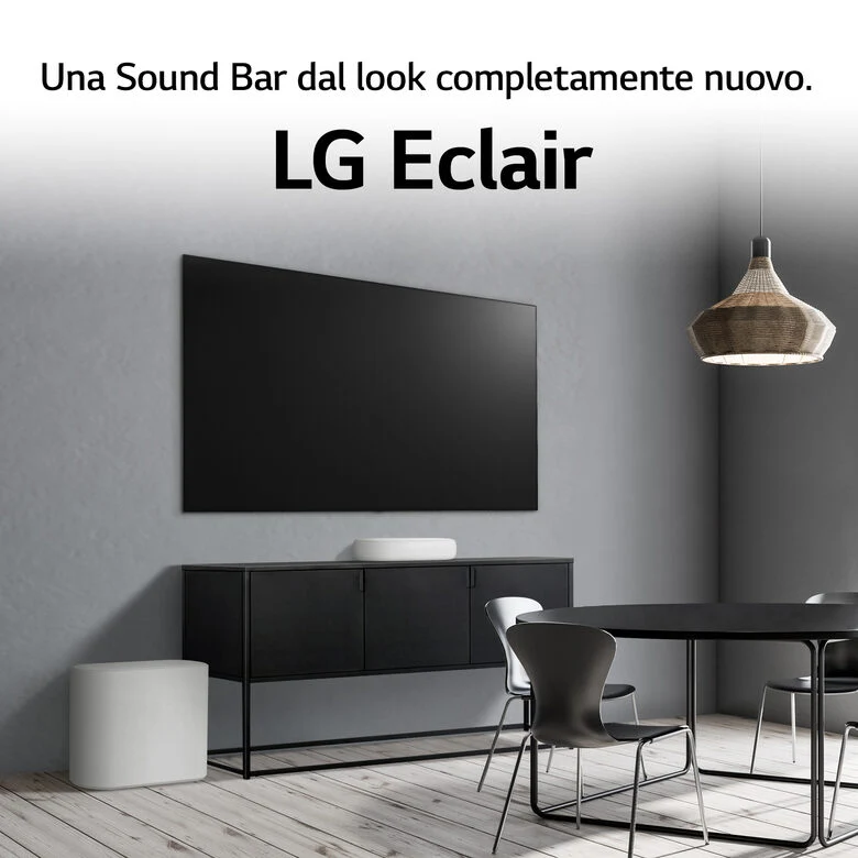 LG Eclair QP5 Soundbar compatta 320W 3.1.2 canali Dolby Atmos DTS:X - Bianca