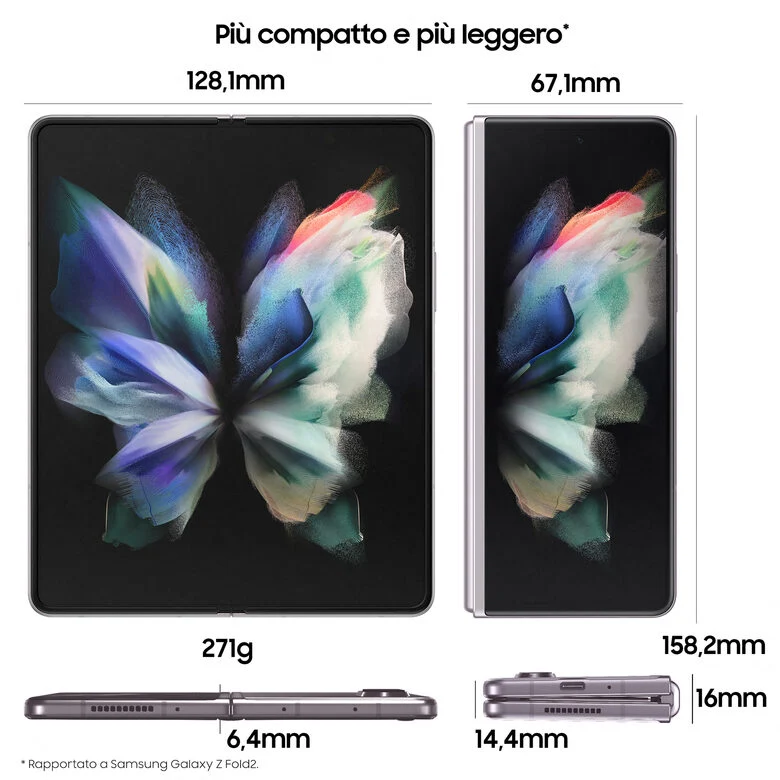 Samsung Galaxy Z Fold3 5G 512GB Phantom Silver RAM 12GB Display 6,2"/7,6" Dynamic AMOLED 2X