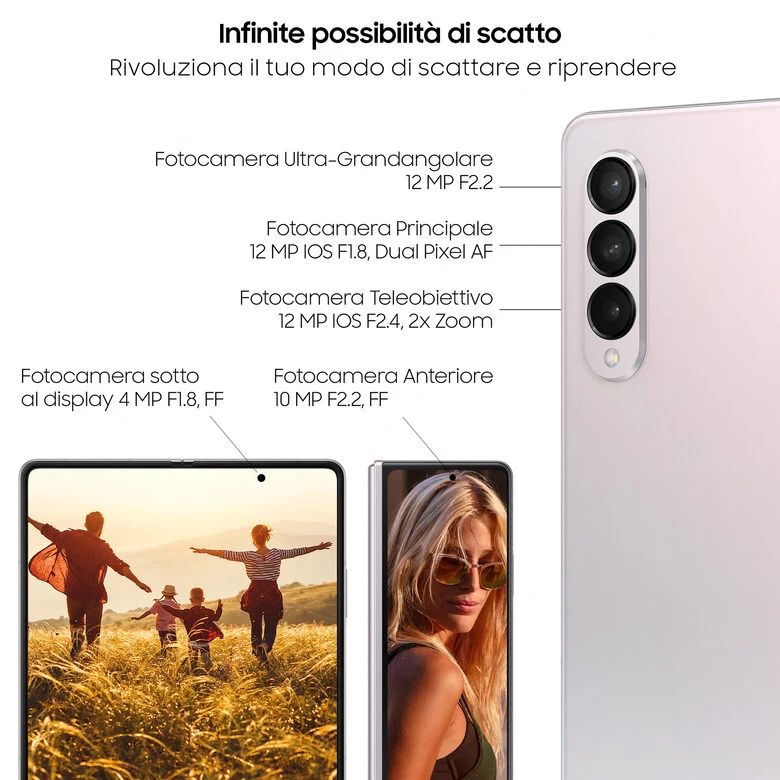 Samsung Galaxy Z Fold3 5G 512GB Phantom Silver RAM 12GB Display 6,2"/7,6" Dynamic AMOLED 2X