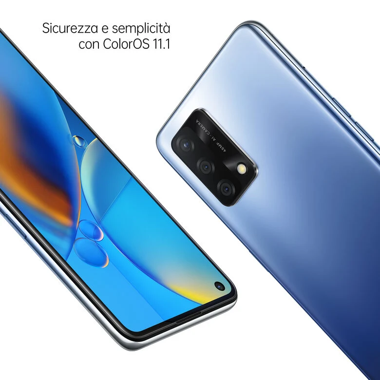 OPPO A74 Smartphone, 175g, Display 6.43" FHD+ AMOLED, 4 Fotocamere 48MP, RAM 6GB ESPANDIBILE FINO A 11GB+ROM 128GB, Batteria 5000mAh, Ricarica rapida, Dual Sim, [Versione Italiana], Midnight