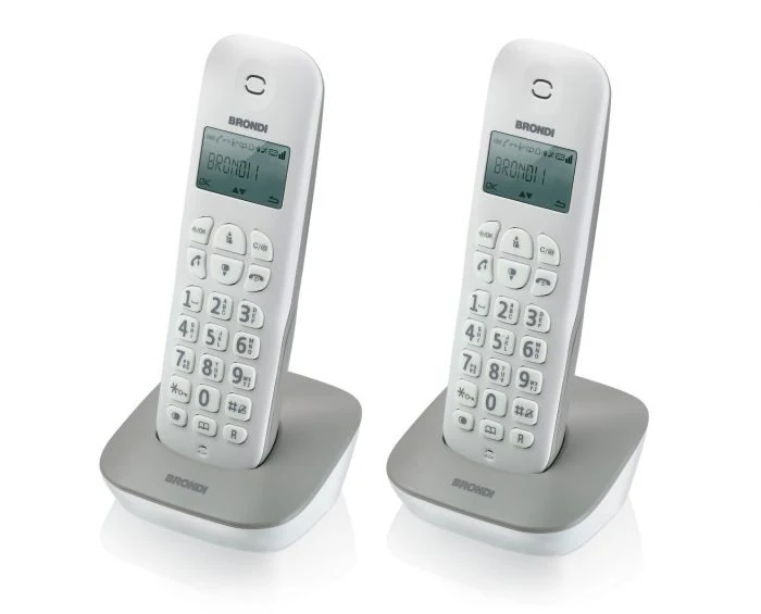 Brondi Gala Twin Telefono DECT Identificatore di chiamata Grigio, Bianco