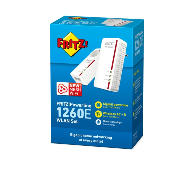 FRITZ! Powerline 1260E WLAN Set 1200 Mbit/s Collegamento ethernet LAN Wi-Fi Bianco 2 pz
