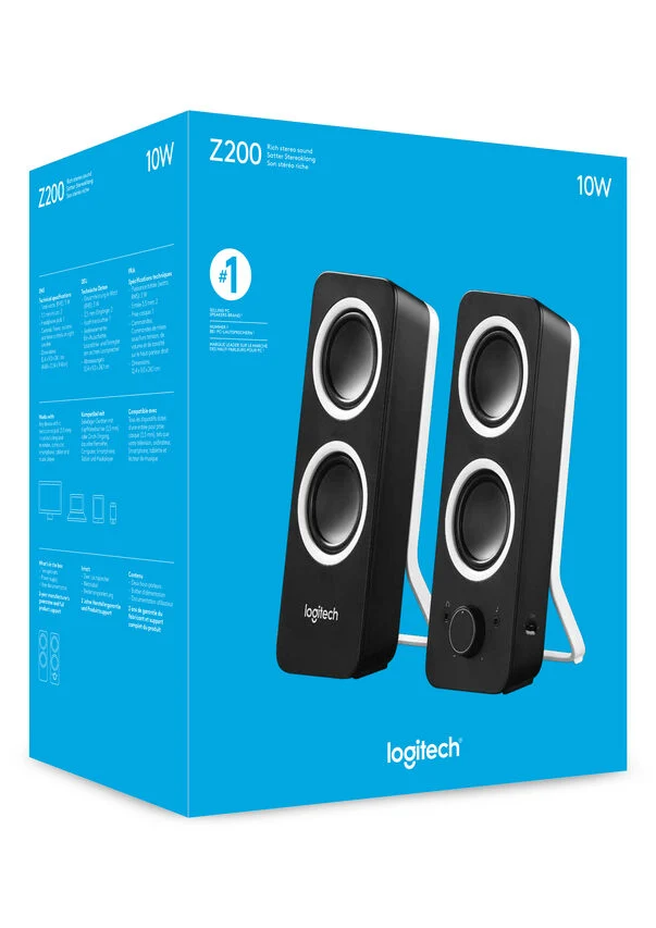Logitech Z200 Stereo Speakers Nero Cablato 10 W