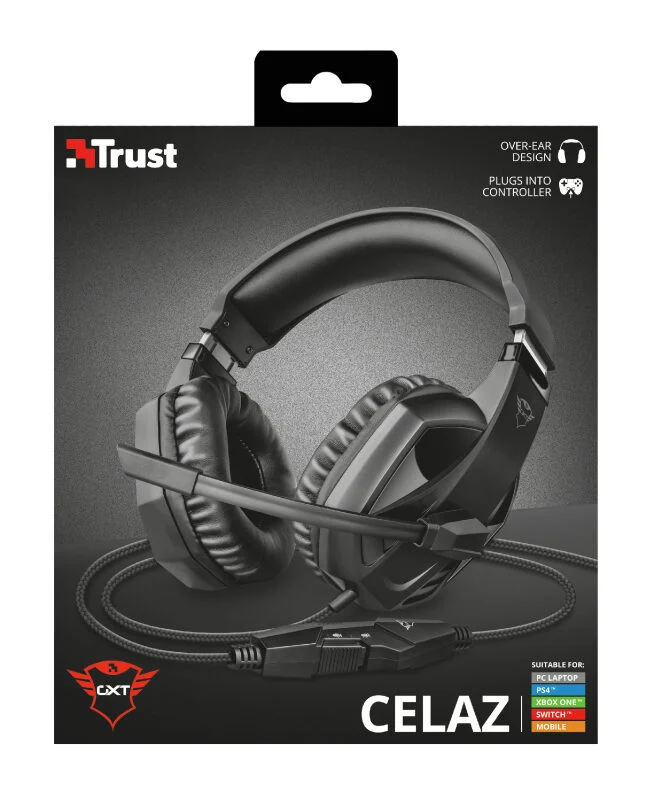 Trust GXT 412 Celaz Auricolare Cablato A Padiglione Giocare Nero