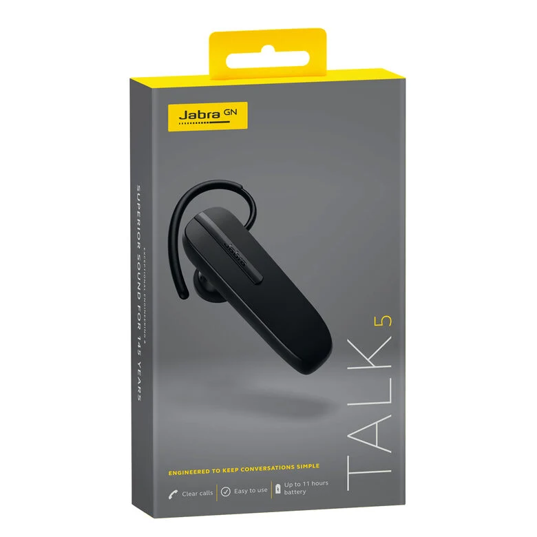 Jabra Talk 5 Auricolare Wireless A clip, In-ear Musica e Chiamate Micro-USB Bluetooth Nero