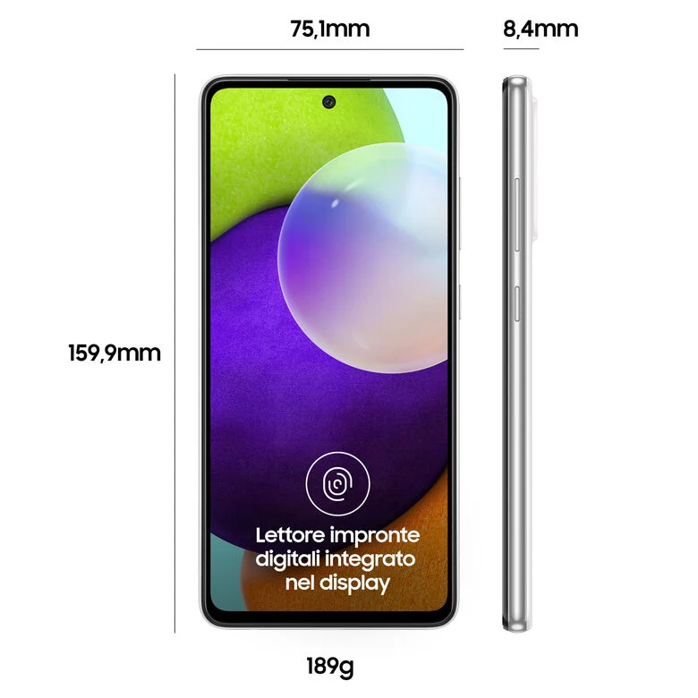 Samsung Galaxy A52 4G A52 128 GB Display 6.5” FHD+ Super AMOLED Awesome White