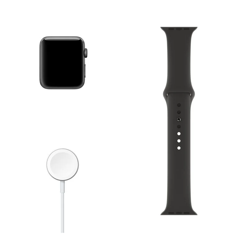 Apple Watch Series 3 GPS, 42mm in alluminio grigio siderale con cinturino Sport Nero