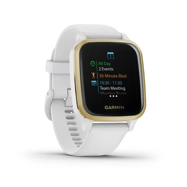 Garmin Venu SQ 3,3 cm (1.3") LCD 40 mm Digitale 240 x 240 Pixel Touch screen Oro, Bianco GPS (satellitare)