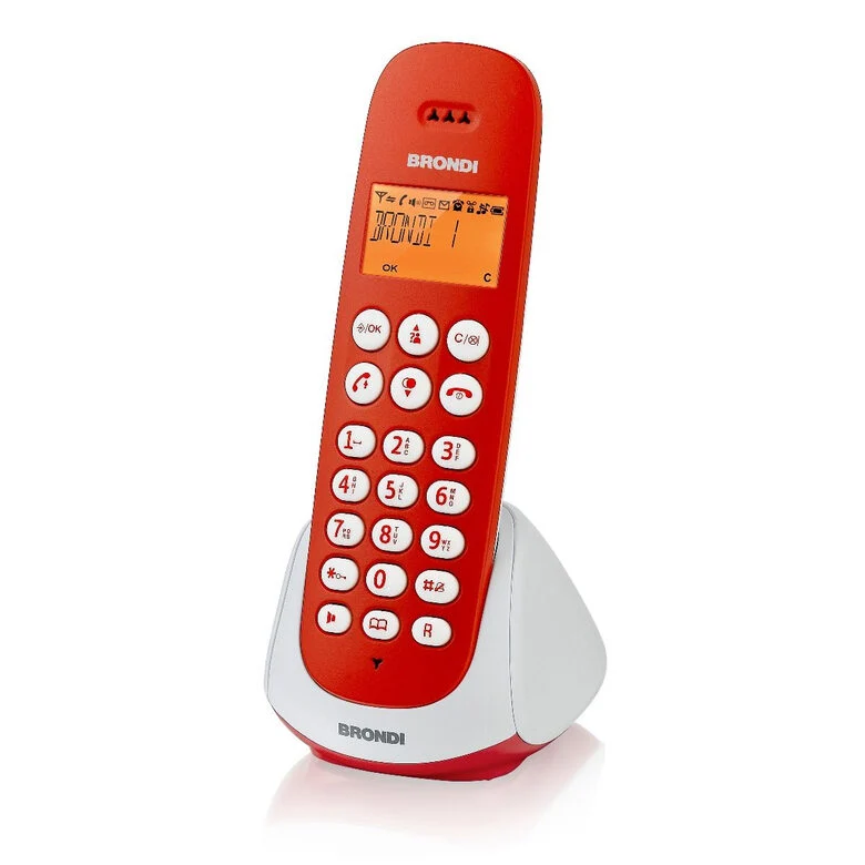 Brondi Adara Telefono DECT Identificatore di chiamata Rosso, Bianco