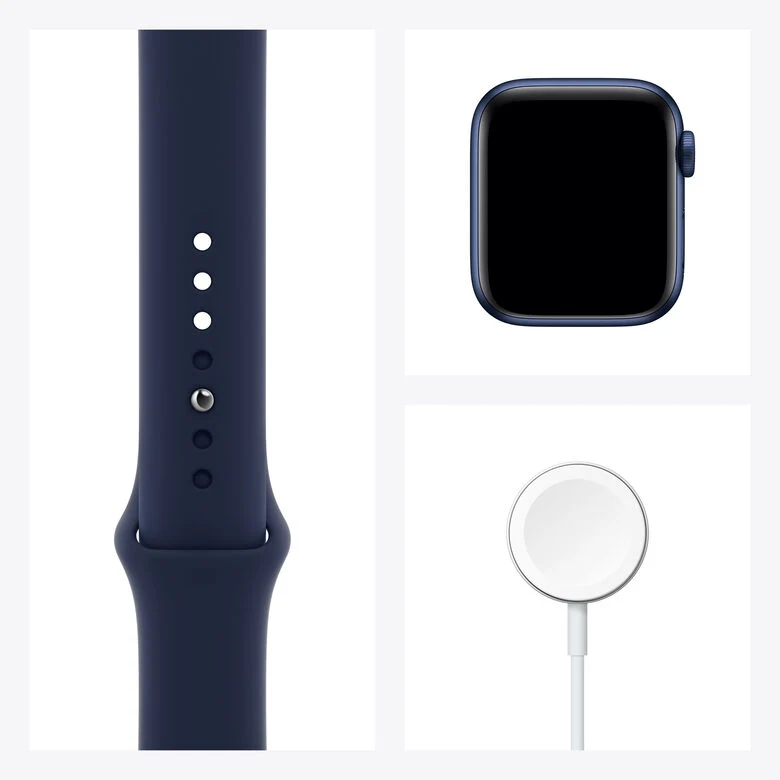 Apple Watch Serie 6 GPS + Cellular, 40mm in alluminio azzurro con cinturino Sport Deep navy