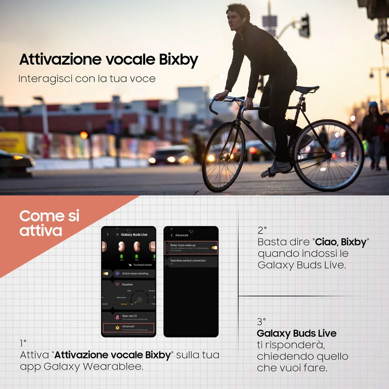 Samsung Galaxy Buds Live, Mystic Black Auricolare Wireless In-ear Musica e Chiamate Bluetooth Nero