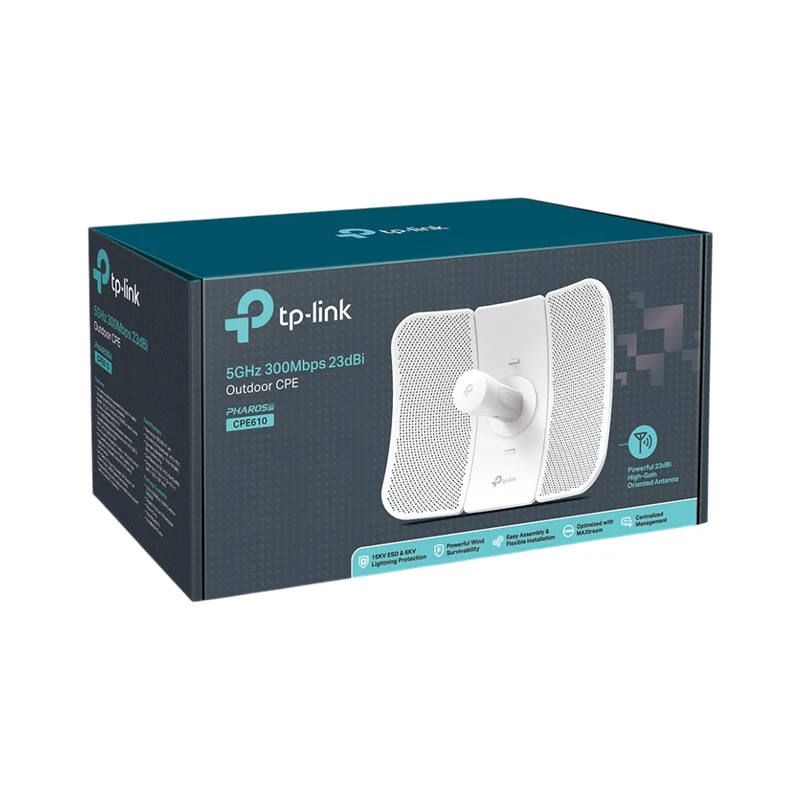 TP-Link Antena CPE para Exteriores de 5GHz, 300Mbps y 23dBi, CPE610