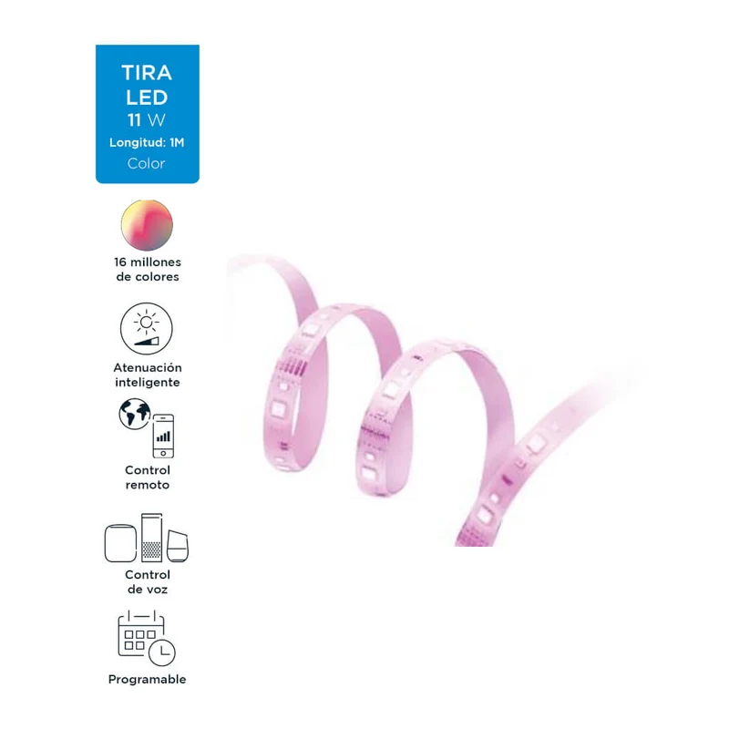 Wiz Extensión de Tira Inteligente de Luz LED Wi-Fi Multicolor, 1 Metro