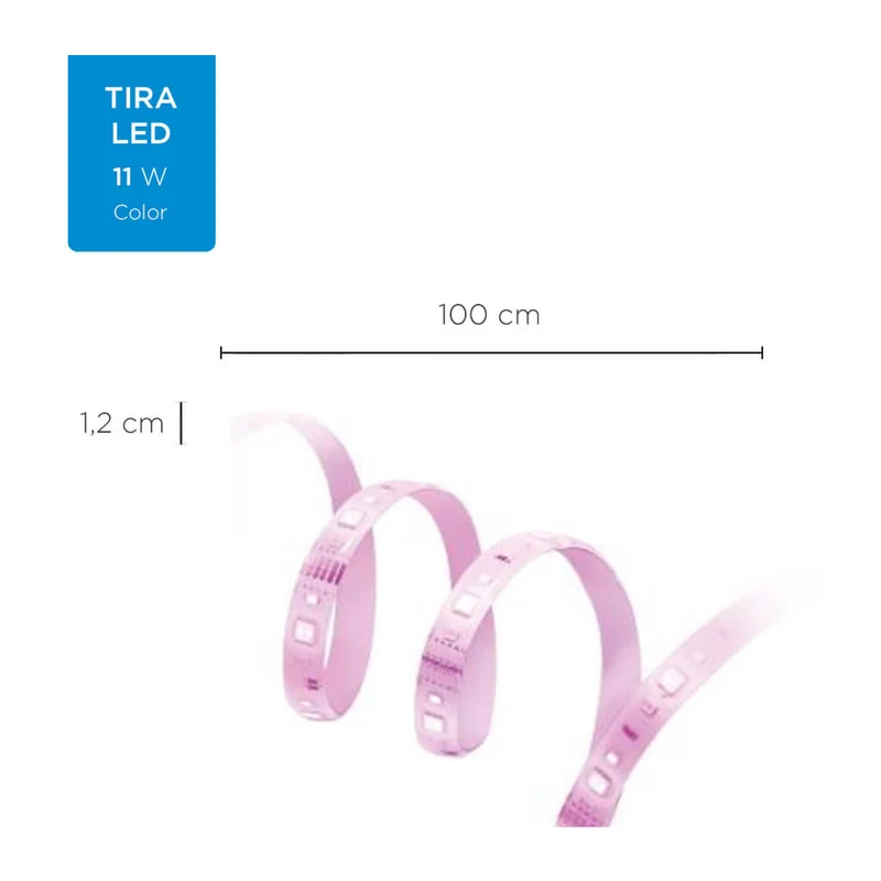 Wiz Extensión de Tira Inteligente de Luz LED Wi-Fi Multicolor, 1 Metro