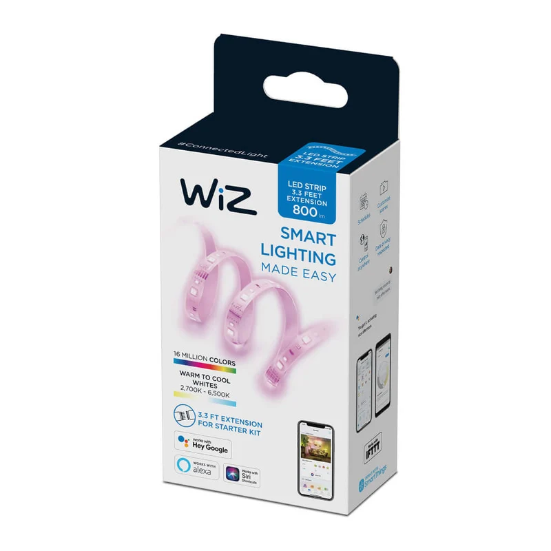 Wiz Extensión de Tira Inteligente de Luz LED Wi-Fi Multicolor, 1 Metro