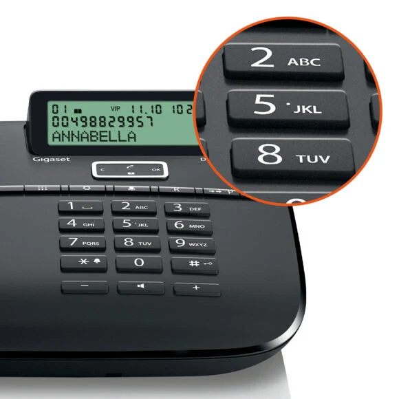 Gigaset DA 611 Telefono analogico Identificatore di chiamata Nero
