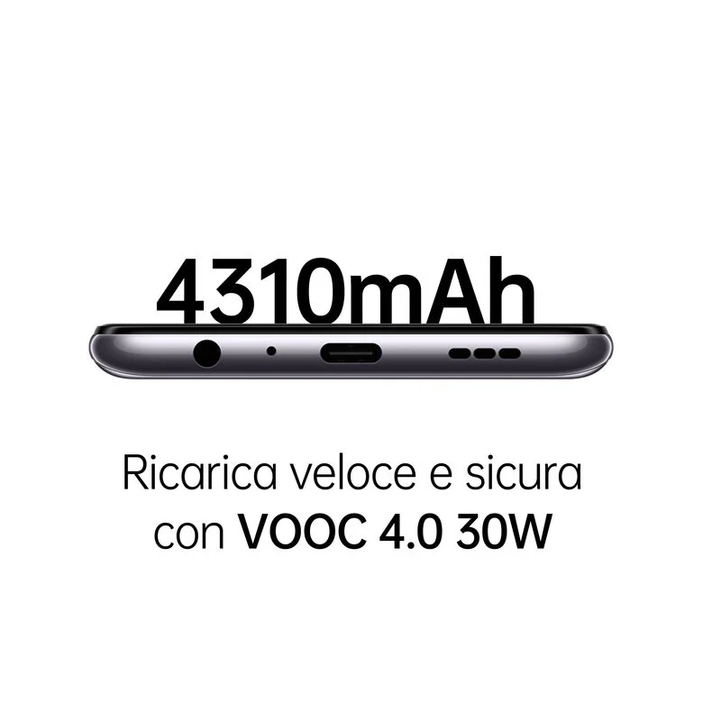OPPO A94 5G A94 Smartphone 5G, 173g, Display 6.43" FHD+ AMOLED, 4 Fotocamere 48MP, RAM 8GB ESPANDIBILE FINO A 13GB+ROM 128GB, Batteria 4310mAh, Ricarica VOOC 30W, Dual Sim, [Versione Italian