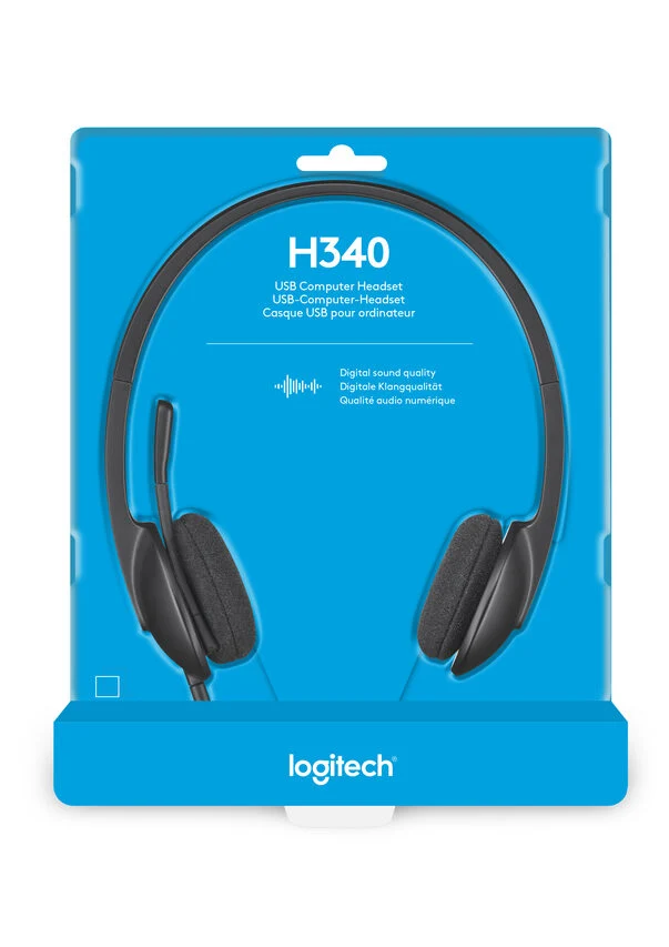Logitech H340 USB Computer Headset Auricolare Cablato A Padiglione Ufficio USB tipo A Nero