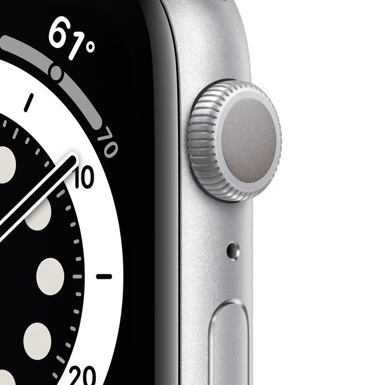 Apple Watch Serie 6 GPS, 44mm in alluminio argento con cinturino Sport Bianco