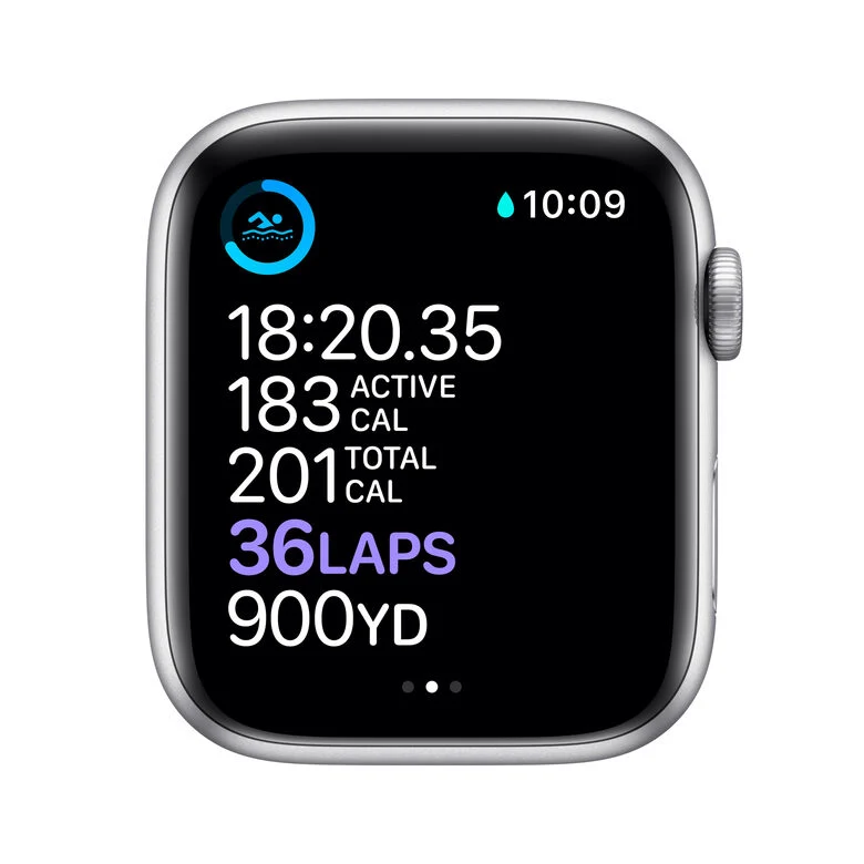 Apple Watch Serie 6 GPS, 44mm in alluminio argento con cinturino Sport Bianco