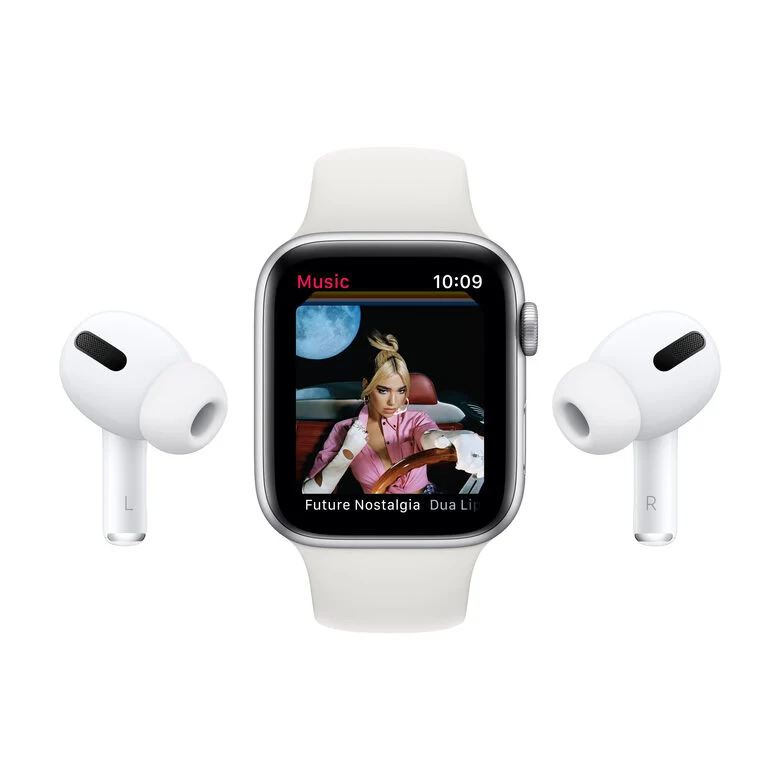 Apple Watch Serie 6 GPS, 44mm in alluminio argento con cinturino Sport Bianco