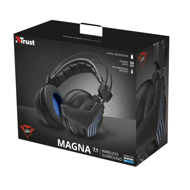 Trust GXT 393 Magna Auricolare Con cavo e senza cavo A Padiglione Giocare Nero, Blu