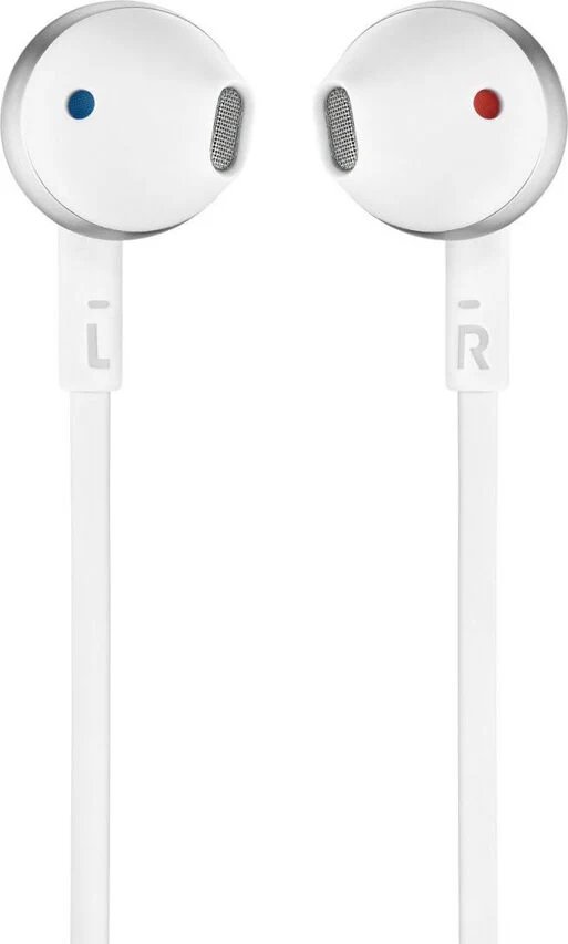 JBL T205 Auricolare Cablato In-ear Musica e Chiamate Cromo, Bianco