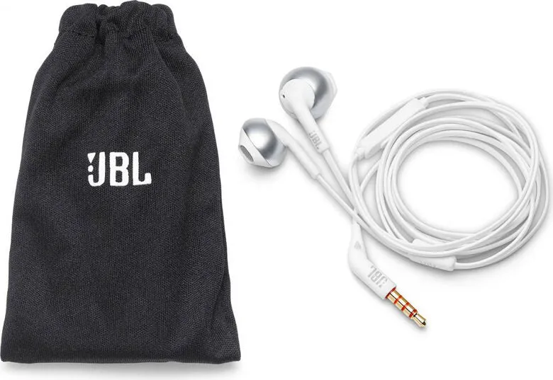 JBL T205 Auricolare Cablato In-ear Musica e Chiamate Cromo, Bianco
