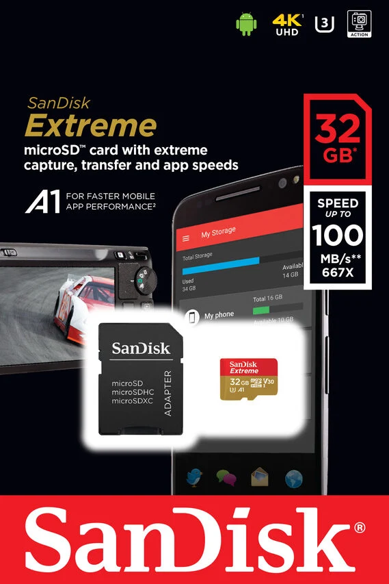 SanDisk Extreme 32 GB MicroSDHC UHS-I Classe 10
