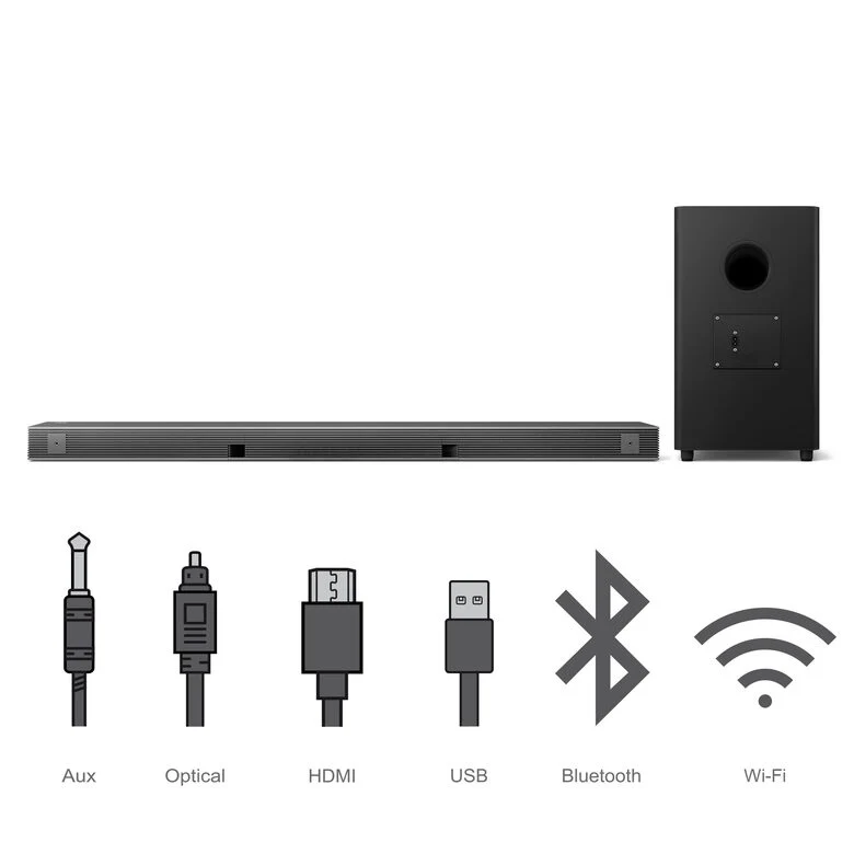 TCL Soundbar TS9030 Dolby Atmos 3.1 con subwoofer wireless per TV compatibile con Google Assistant & Apple Airplay (tecnologia RayDanz, Chromecast integrato, HDMI ARC, kit montaggio a parete