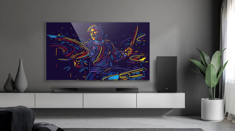 TCL Soundbar TS9030 Dolby Atmos 3.1 con subwoofer wireless per TV compatibile con Google Assistant & Apple Airplay (tecnologia RayDanz, Chromecast integrato, HDMI ARC, kit montaggio a parete