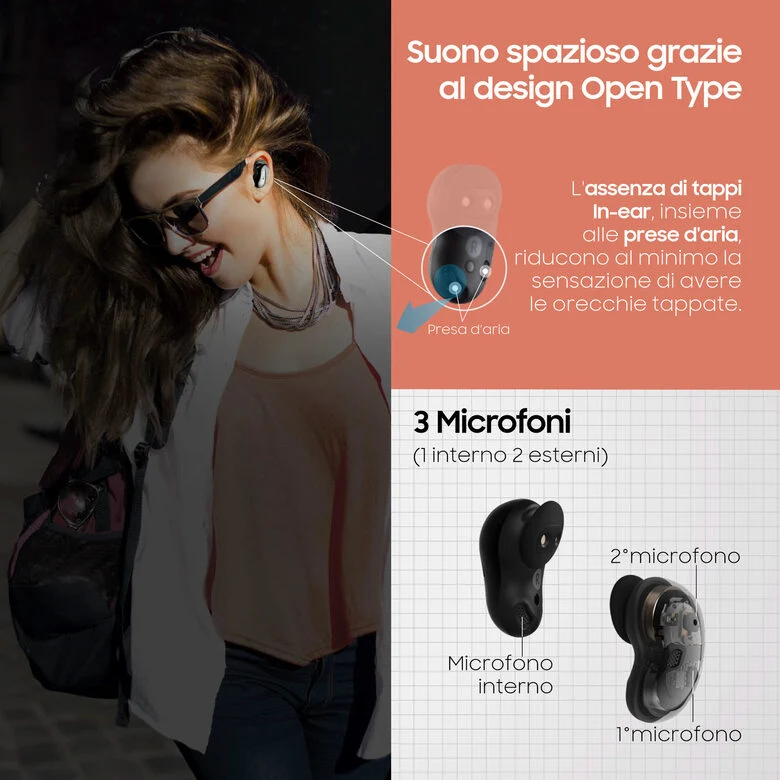 Samsung Galaxy Buds Live, Mystic White Auricolare Wireless In-ear Musica e Chiamate Bluetooth Bianco