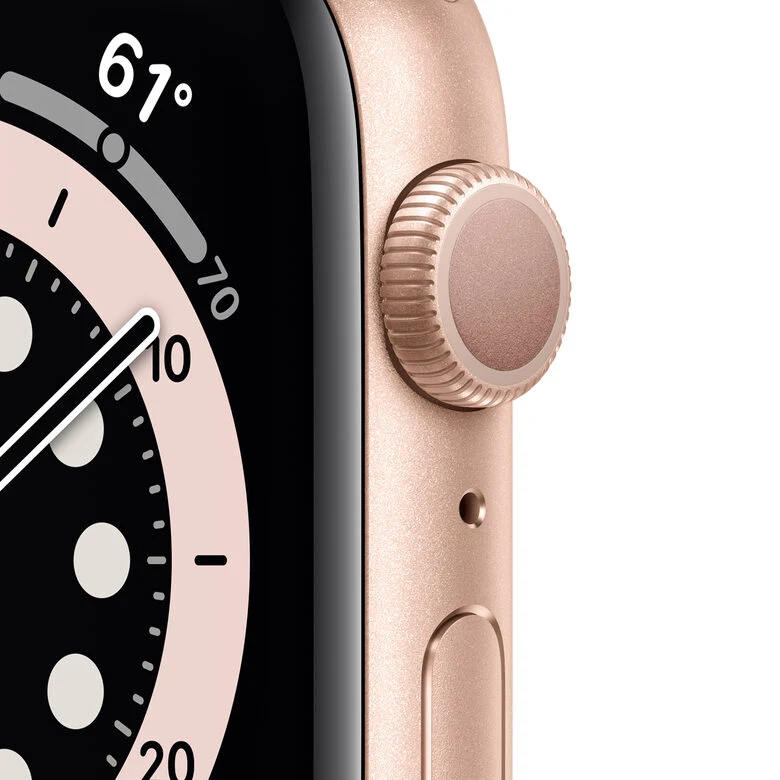 Apple Watch Serie 6 GPS, 40mm in alluminio oro con cinturino Sport Rosa sabbia