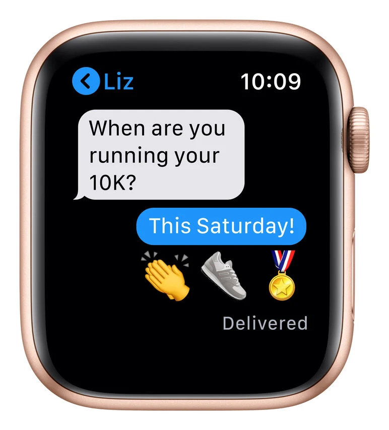 Apple Watch Serie 6 GPS, 40mm in alluminio oro con cinturino Sport Rosa sabbia