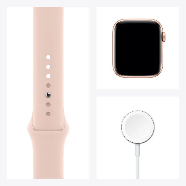 Apple Watch Serie 6 GPS, 40mm in alluminio oro con cinturino Sport Rosa sabbia