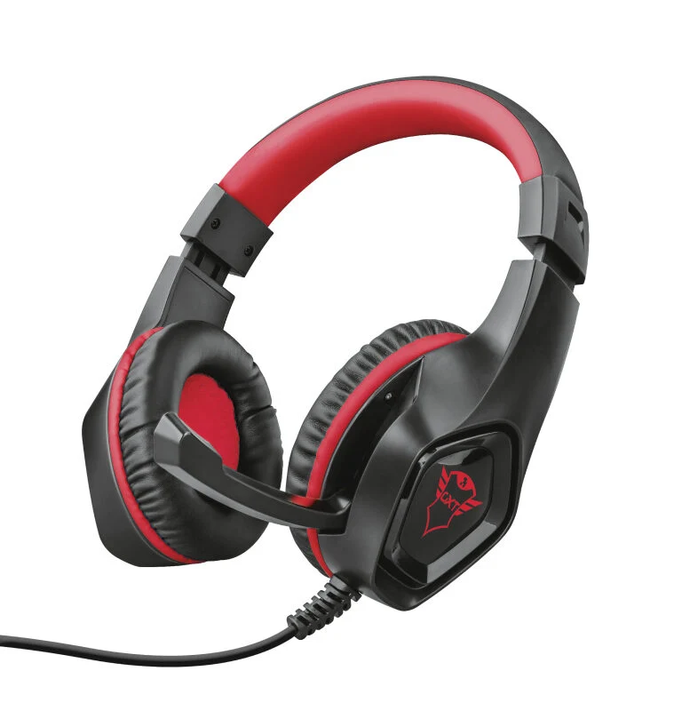 Trust GXT 404R Rana Auricolare Cablato A Padiglione Giocare Nero, Rosso