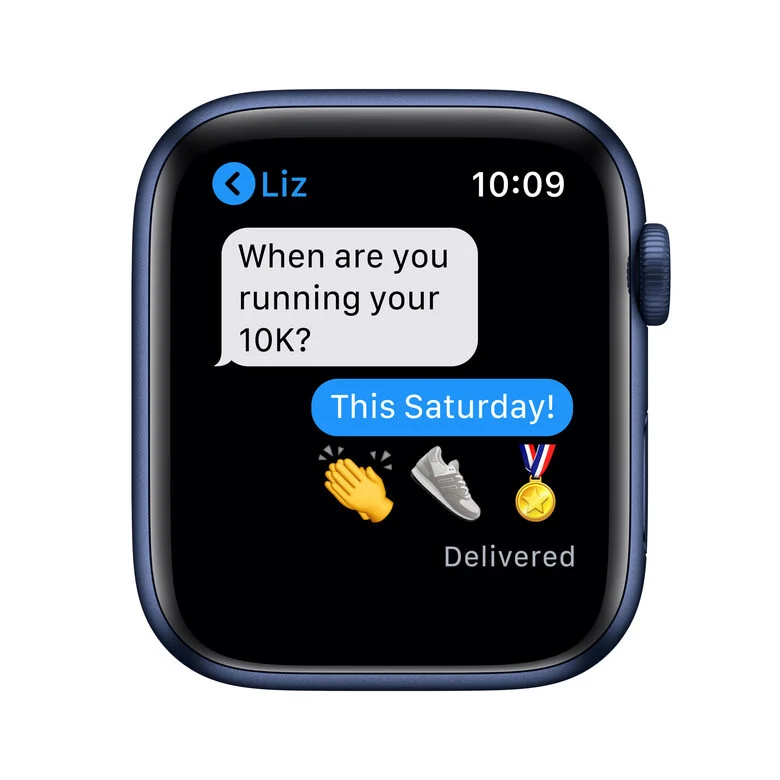 Apple Watch Serie 6 GPS, 40mm in alluminio azzurro con cinturino Sport Deep navy