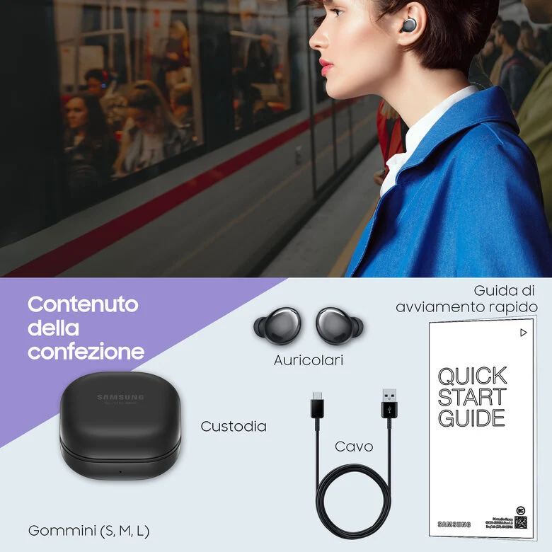 Samsung Cuffie Auricolari Wireless Galaxy Buds Pro Phantom Black