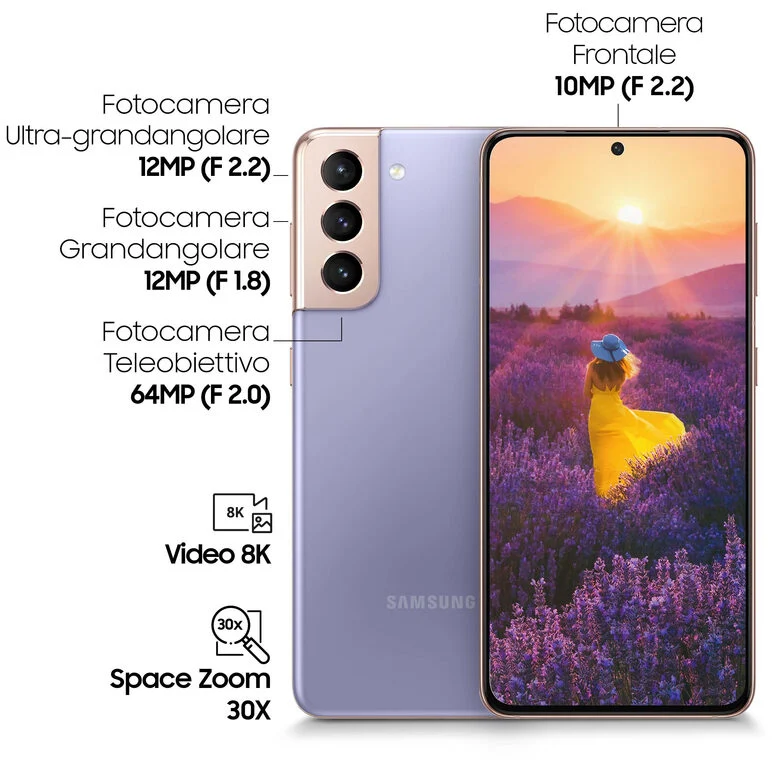 Samsung Galaxy S21 5G 256 GB Display 6.2" Dynamic AMOLED 2X Phantom Violet